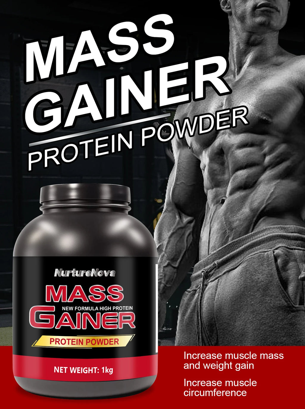 Mass Gainer Creatine Muscle Building Supplement Powder for Adult Fast Weight Gain