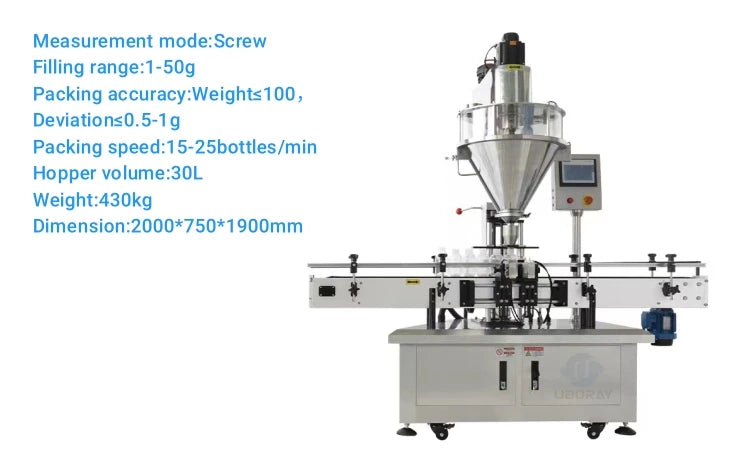 High Quality Dry Spice Powder Bottle Filling Machine Whey Protein Chocolate Milk Powder Jar Filling Capping Sealing Machine