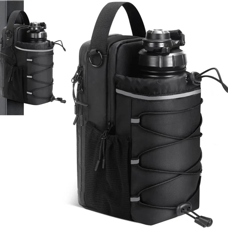 Magnetic Gym Bag for Men and Women – Sling Bottle with Magnetic Attachment | Water Bottle Holder, Gym Pouch, Crossbody Bag for T