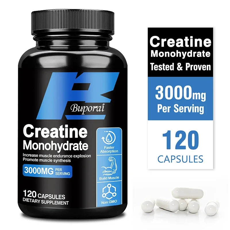 Creatine Monohydrate - Enhance Muscle Strength, Promote Muscle Recovery and Growth, and Improve Athletic Performance Vegan