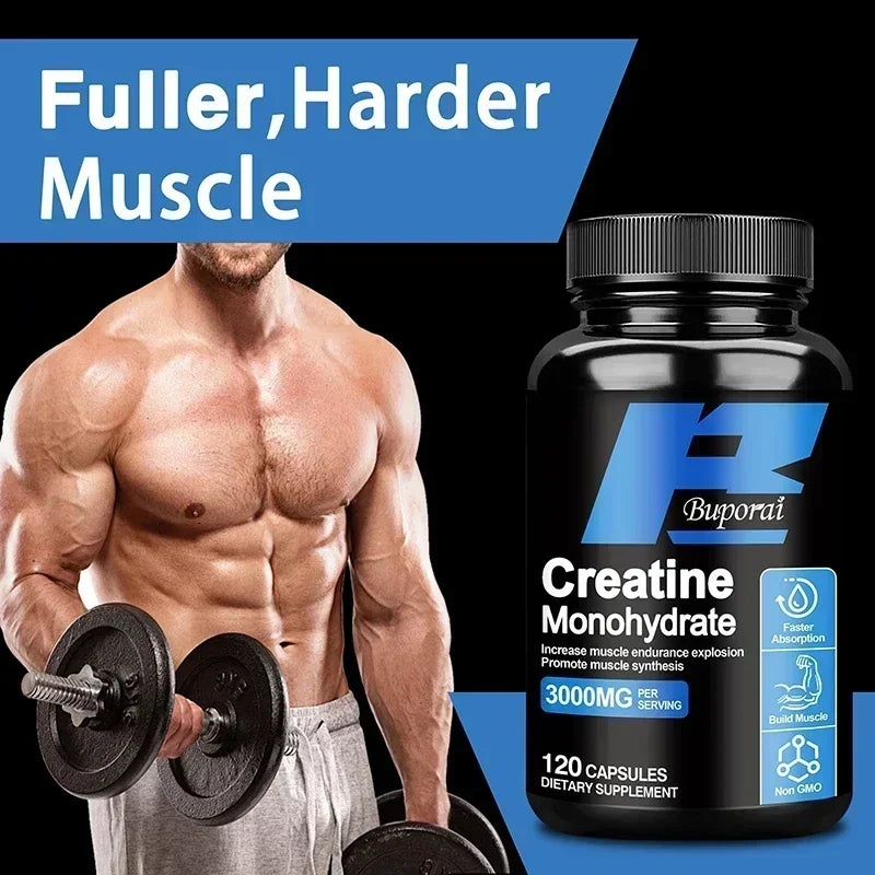 Creatine Monohydrate - Enhance Muscle Strength, Promote Muscle Recovery and Growth, and Improve Athletic Performance Vegan