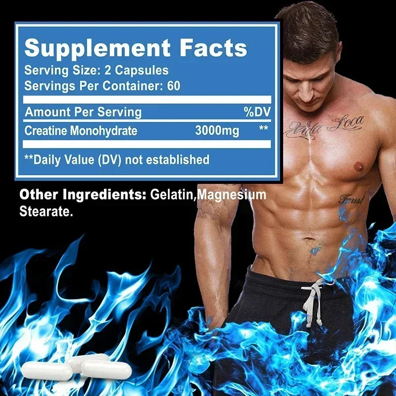 Creatine Monohydrate - Enhance Muscle Strength, Promote Muscle Recovery and Growth, and Improve Athletic Performance Vegan